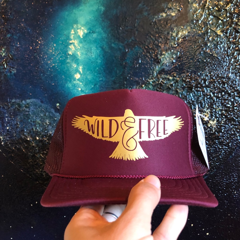 Maroon trucker hat new made by me!